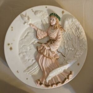 Decorative Angel Plate with Dove